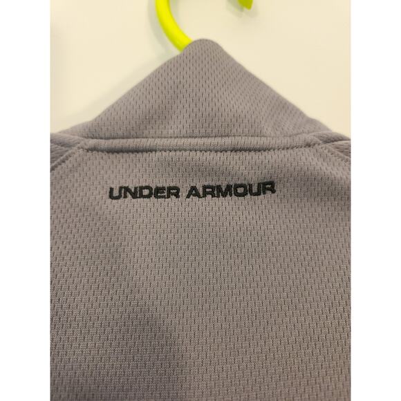 Under Armour Jacket Mens Large Gray Soft Shell Long Sleeve Zip Athleisure Bomber - Picture 6 of 13